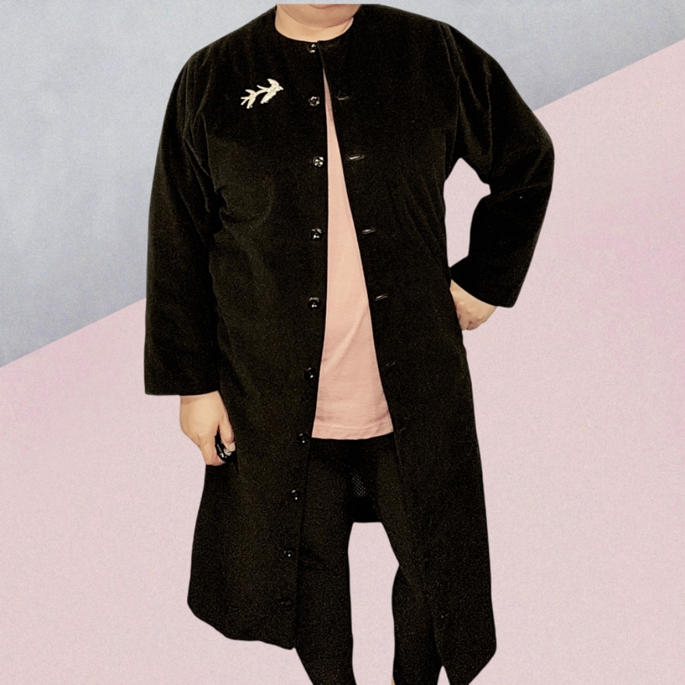 Black women's coat handmade fits like a Large